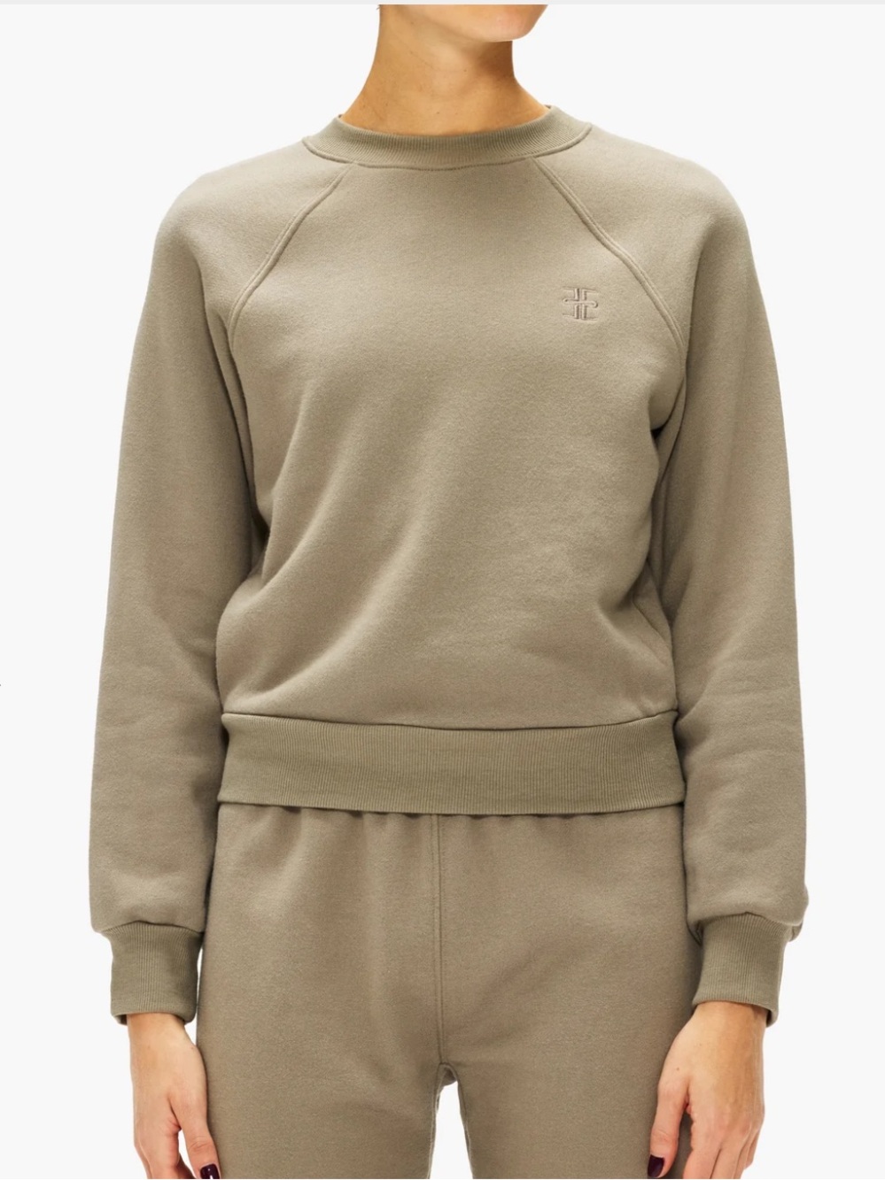 Eterne Shruken Grey Raglan Sweatshirt NWOT XS
